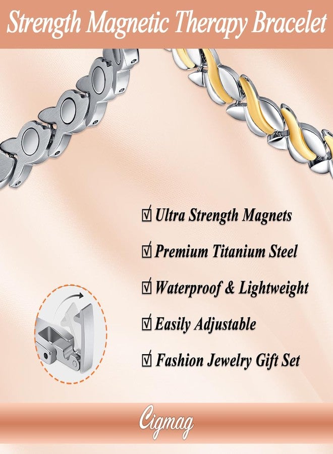 Cigmag Magnetic Bracelets for Women, Titanium Steel Premium Ultra Strength Magnets,Waterproof and Adjustable - Image 4